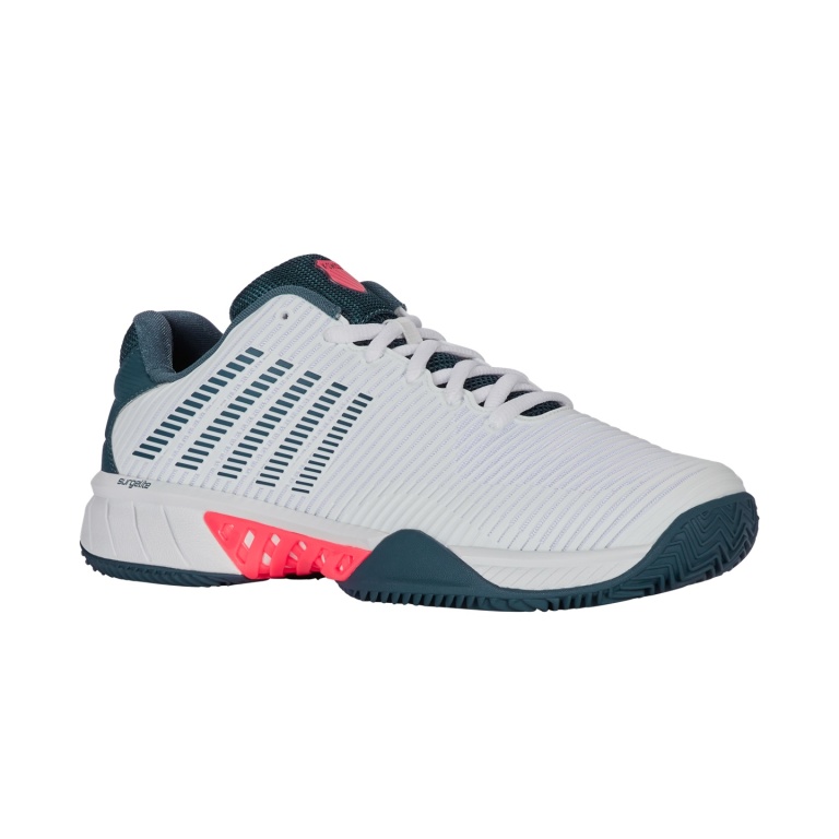 KSwiss Tennisschuhe Hypercourt Express 2 Clay/Sandplatz 2025 weiss/blaugrün/neonorange Herren